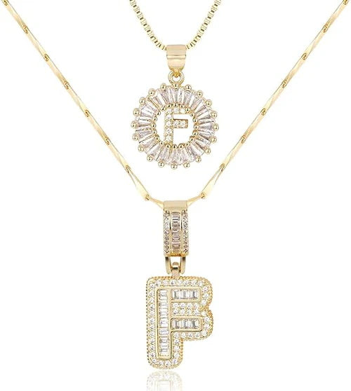 🎁 New Release Mother's Day Gift - 50% Off - Set of 2 - Initial Letter Pendant Necklace