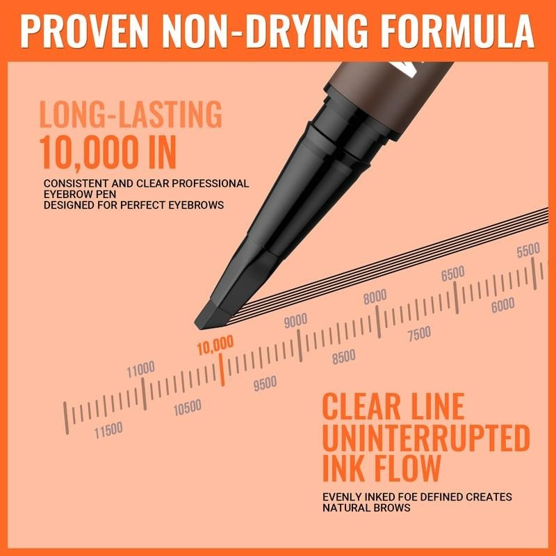 2-in-1 Eyebrow Pencil with Waterproof Microblading and Dual-Ended Eyeliner Brush✅Natural Brow Makeup and Eyelash Line