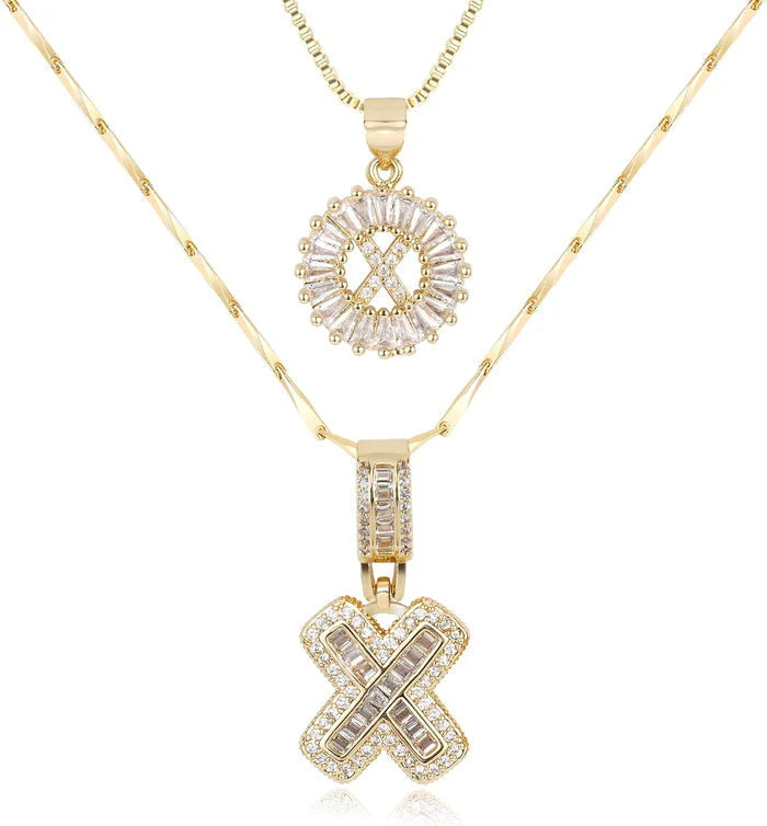 🎁 New Release Mother's Day Gift - 50% Off - Set of 2 - Initial Letter Pendant Necklace