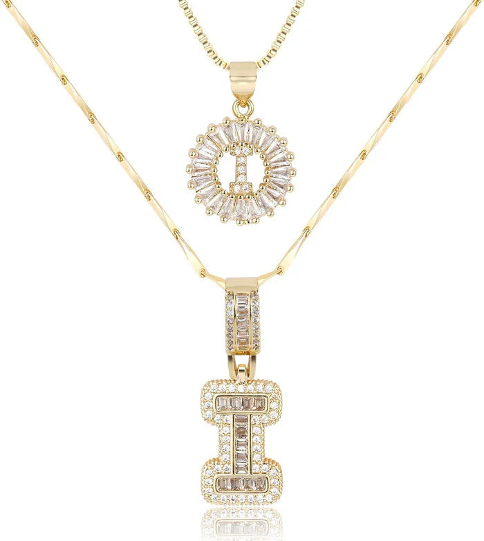 🎁 New Release Mother's Day Gift - 50% Off - Set of 2 - Initial Letter Pendant Necklace